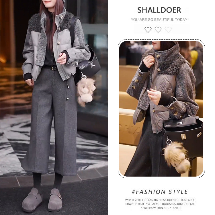 2025短款拼接棉衣冬季外套简约设计细节精致保暖舒适尽显时尚品味