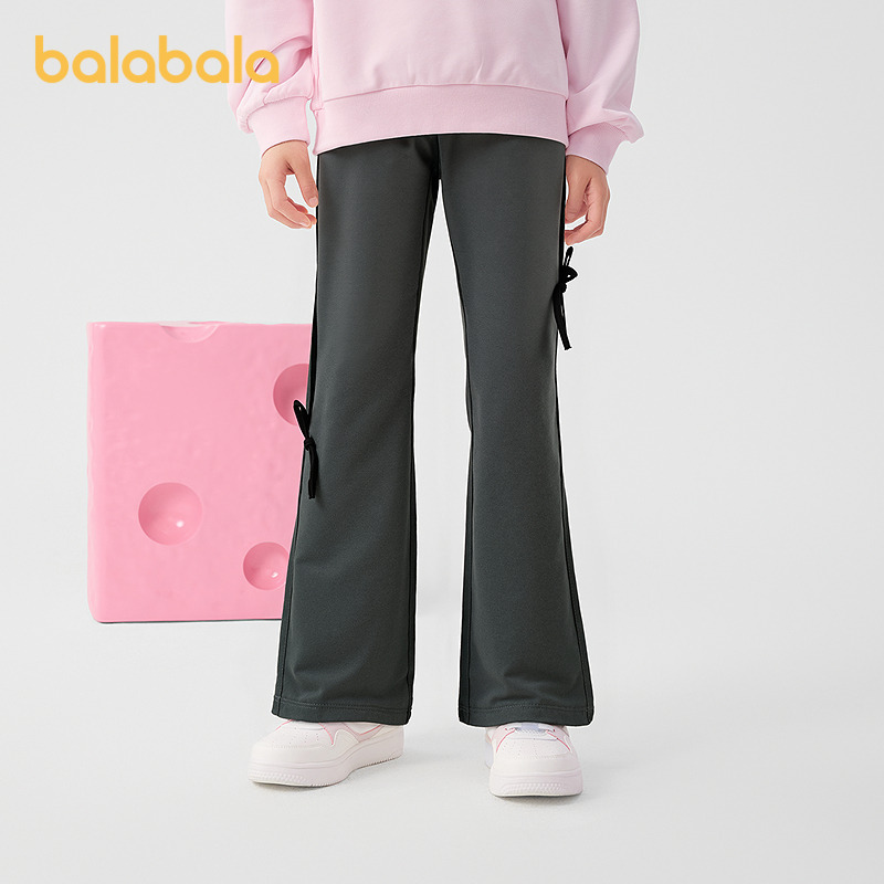 巴拉巴拉童装女童裤子儿童喇叭裤2025春装新款蝴蝶结长裤瑜伽长裤
