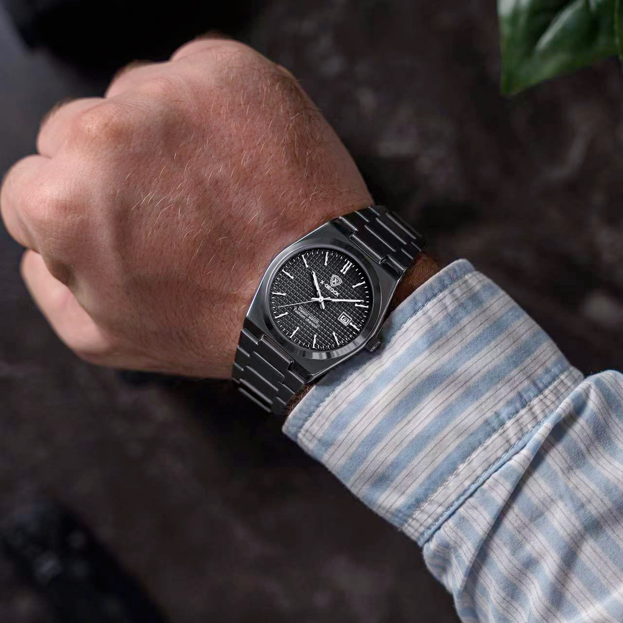 瑞士正品大表盘夜光防水全自动日历男士腕表经典简约商务手表高档