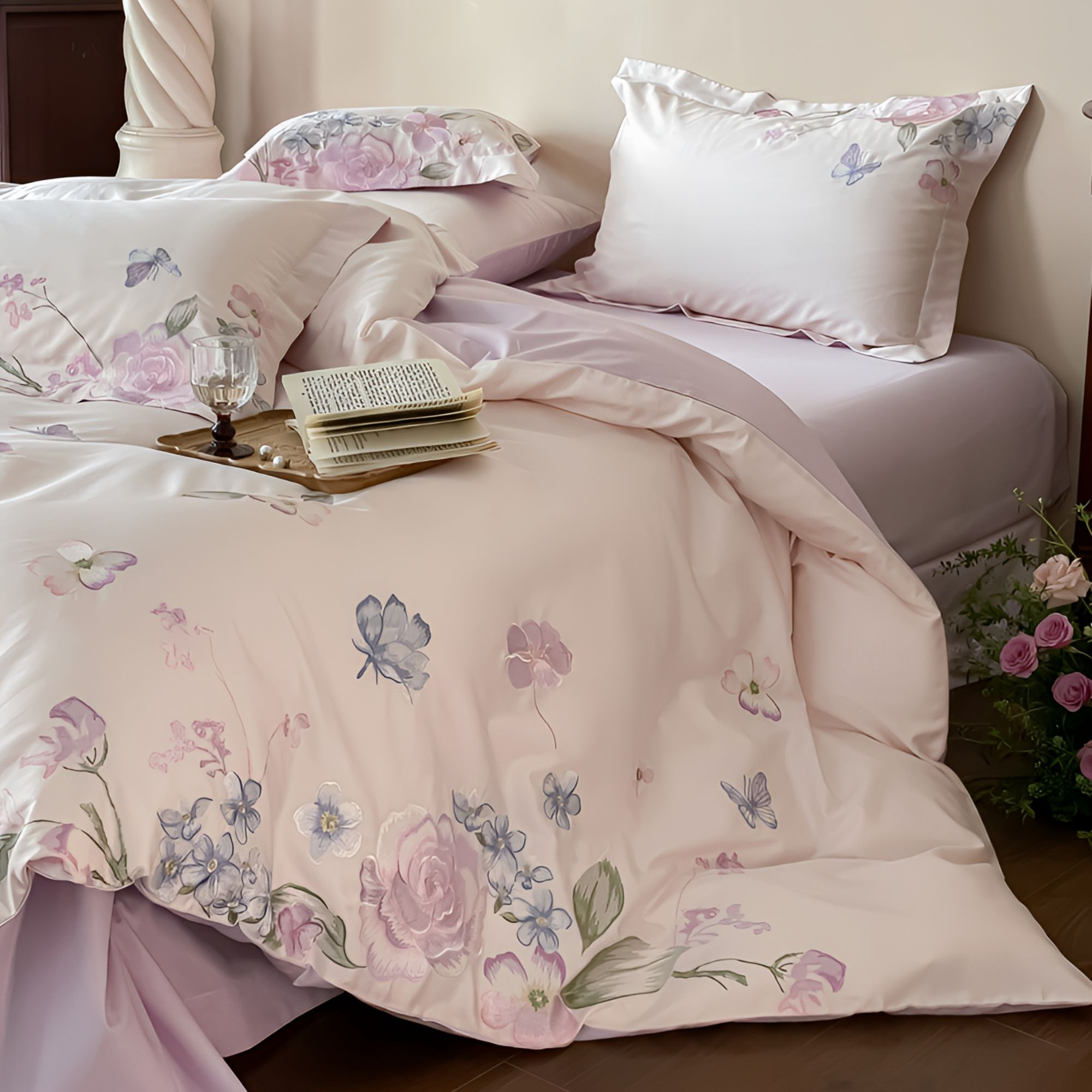 自在家 | 屋顶花园 全棉高精密刺绣定制款四件套床品四件套网红款