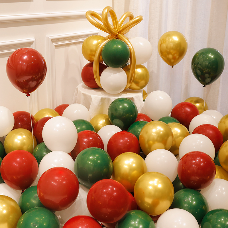 加厚多色派对氛围布置墨绿宝石红色气球批发商场珠宝店场景装饰