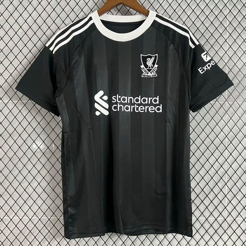 2526赛季力利物浦黑色主客场守门员夏季足球服套装男球衣短袖定制