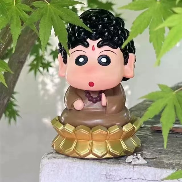 （高品质-实心佛祖小新）我蜡慈悲创意车载潮玩摆件桌面公仔礼物。