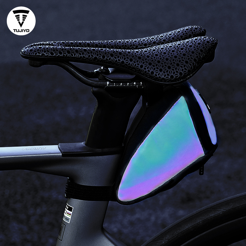 TUJIYD自行车便携防水尾包可挂尾灯反光鞍座包山地公路车骑行装备