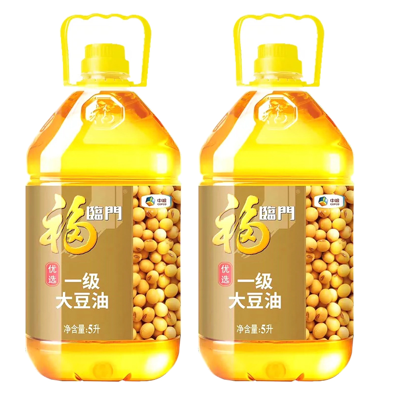 中粮福临门优选一级大豆油5L*2烹饪煎炒植物油健康营养食用油