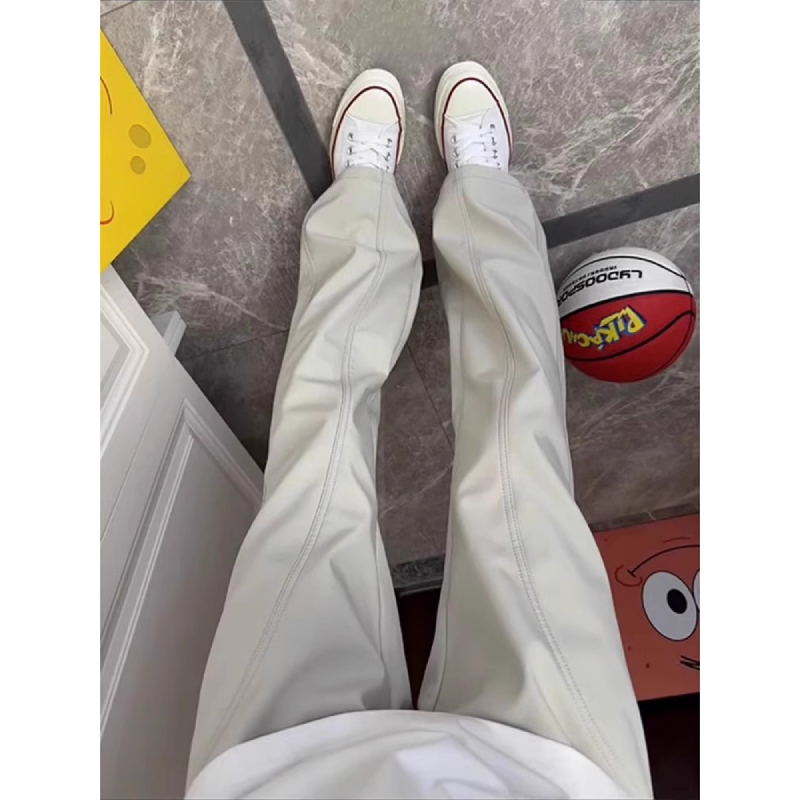 美式微喇休闲裤男款夏斜切速干冲锋裤软壳防水防风直筒显腿长裤子