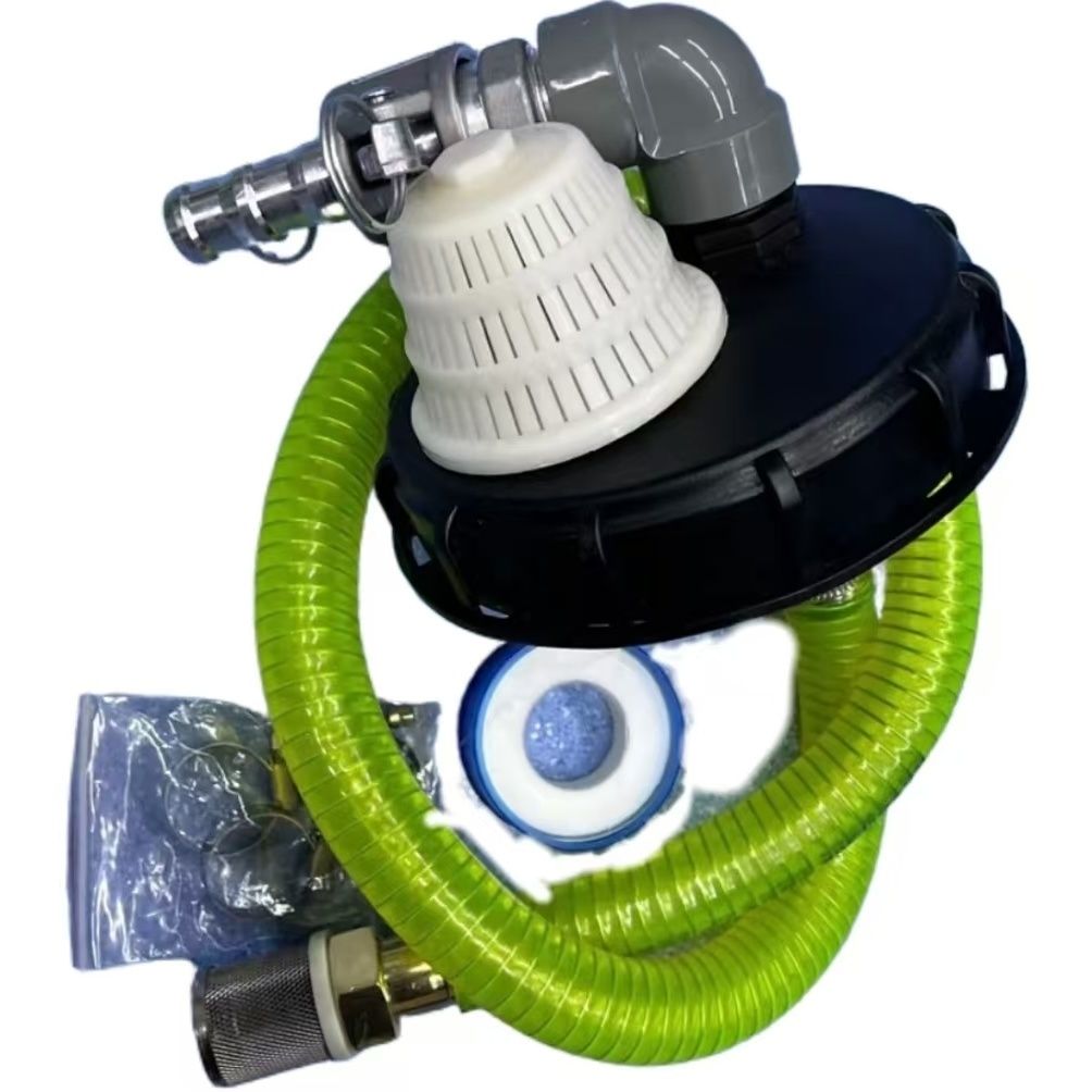 快拆接头吨桶盖(16厘米直径)带放气阀门小滤网一寸硅胶管1.5米