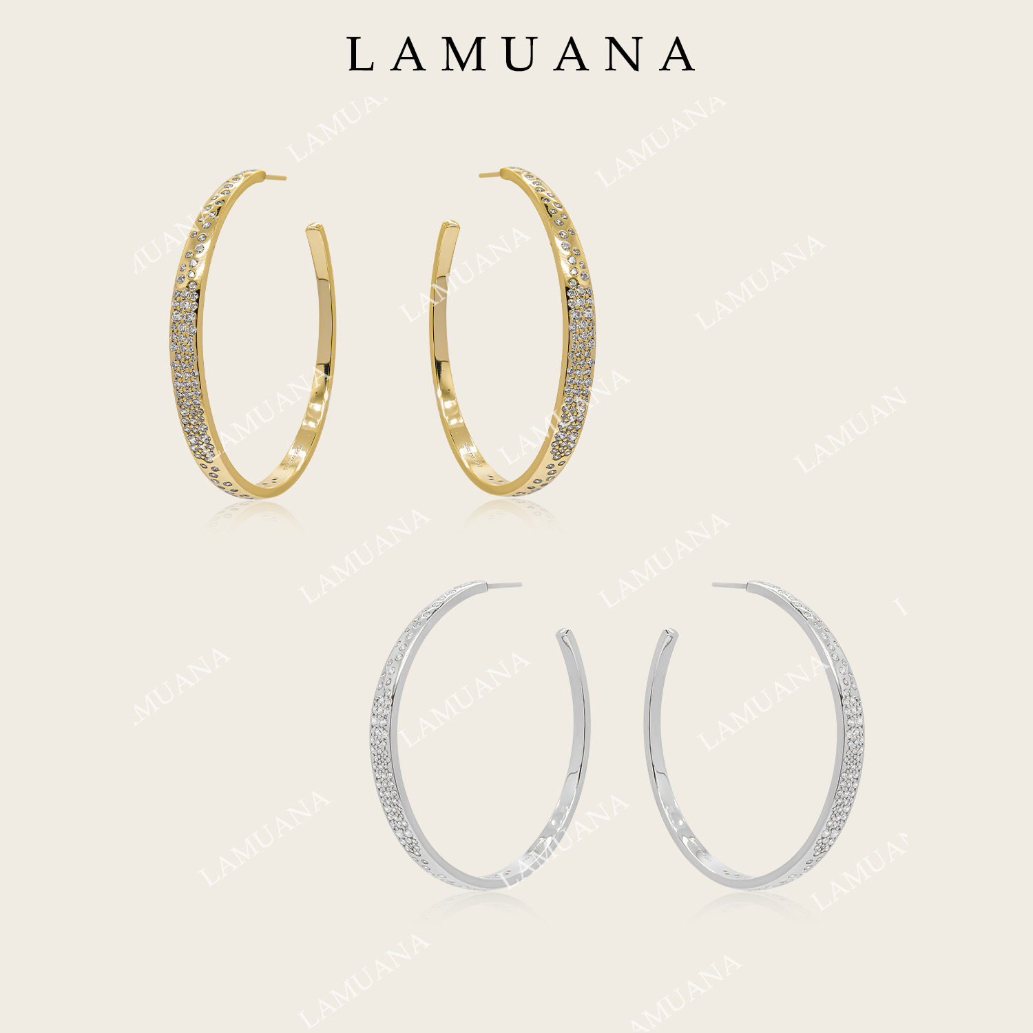 合金耳饰 LAMUANA银河气泡耳圈圆圈耳环意大利风小众设计感耳饰