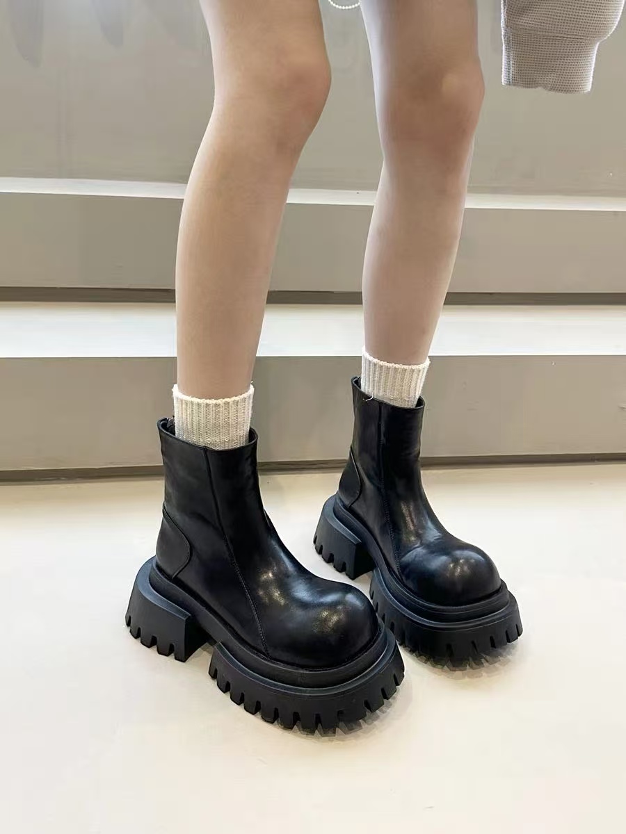 唐小肉厚底马丁靴百搭短靴韩系风秋冬季2339-1（尺码足）