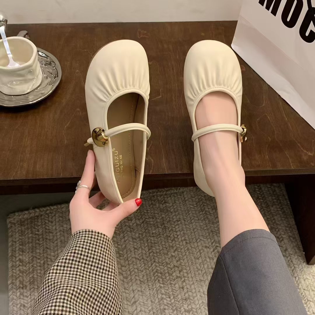 法式复古玛丽珍女2025春夏季浅口单鞋女百搭软底豆豆鞋小众平底鞋