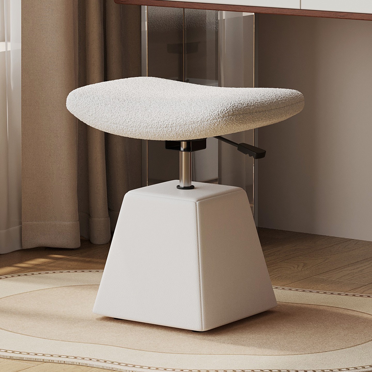 可升降旋转梳妆凳多功能小型化妆台凳子女生家用不占地轻奢化妆椅