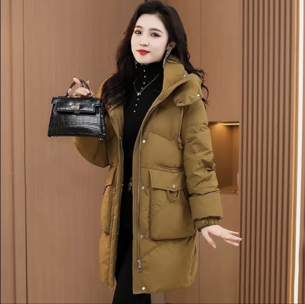 冬季保暖常规中长款大码棉衣棉服气质女装休闲女士防寒外套妈妈装