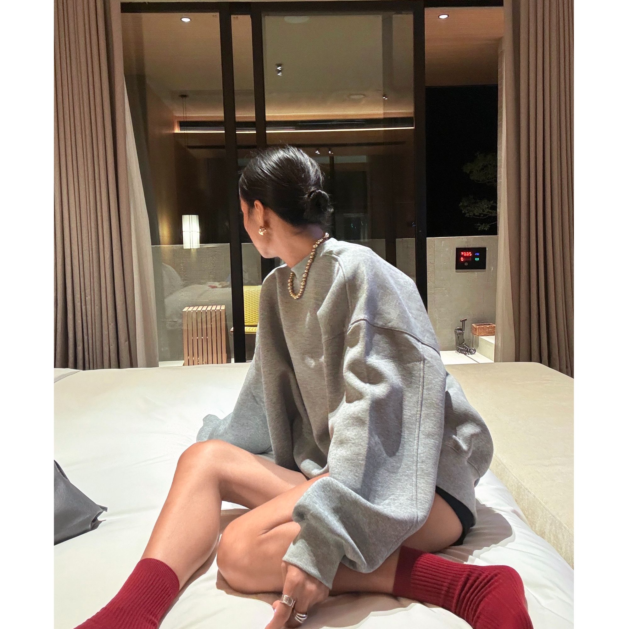 653重磅美式圆领情侣套头复合卫衣秋季运动休闲宽松慵懒时尚长袖