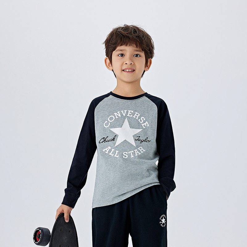 Converse匡威秋季欧若风长袖男女童装圆领长袖T恤CNVN-AG-F841