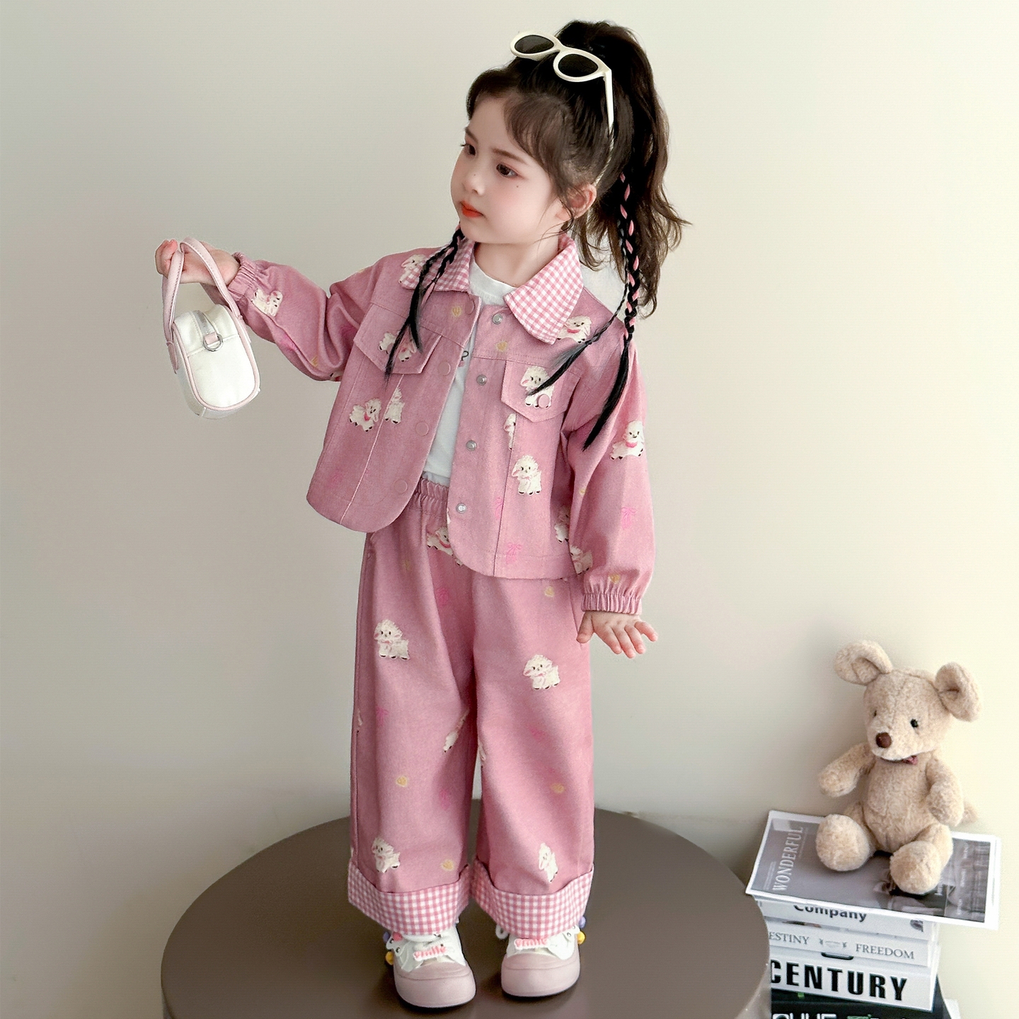 女童休闲套装2025新款儿童春秋装韩版潮款女宝秋季洋气工装两件套