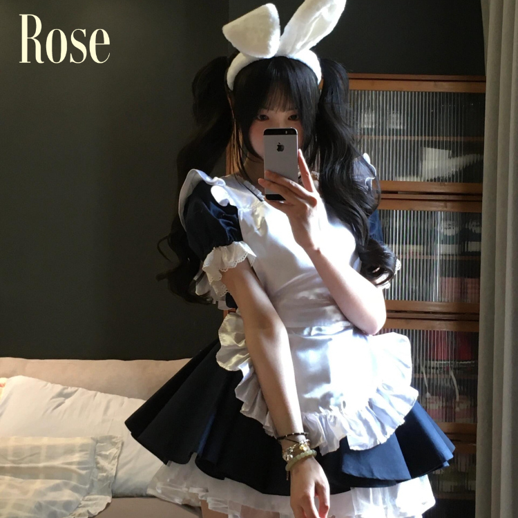 Rose*天使女仆*大码*复刻日系软妹可爱连衣裙动漫二次元COS服套装