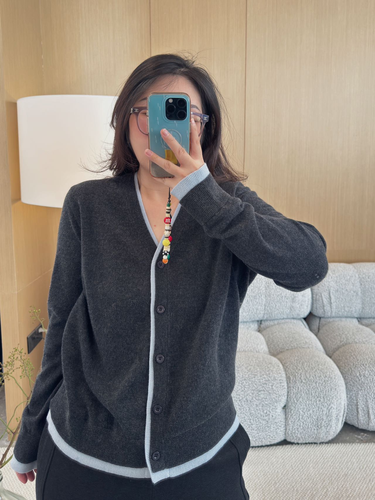 MPG JIEJIE【慵懒灰调】大码早秋正肩绵羊毛针织开衫