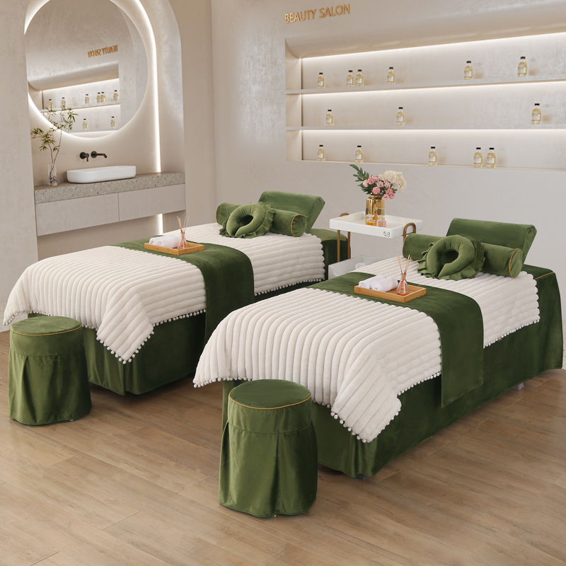 秋冬新款高档美容床罩四件套专用轻奢美容院床单按摩理疗洗头床套