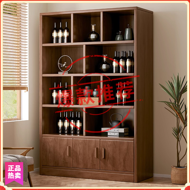 实木生态板酒柜靠墙客厅置物展示柜商用酒架2025年新款家用新中式
