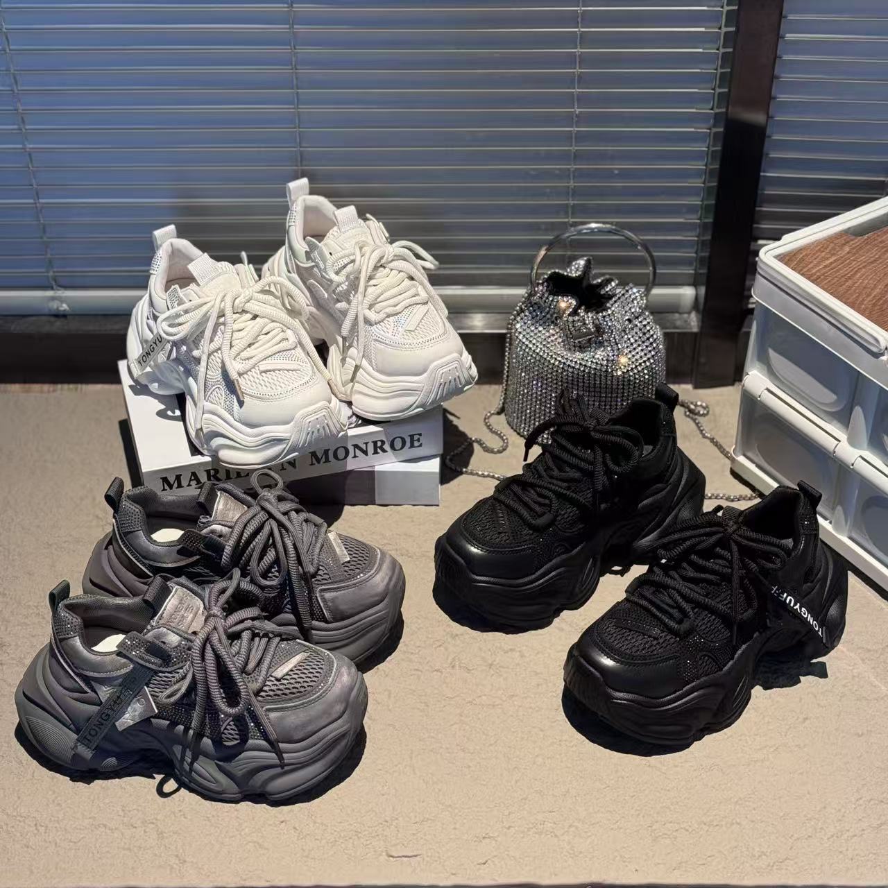 真皮女鞋秋季新款系带厚底松糕鞋时尚软底休闲鞋小个子百搭老爹鞋