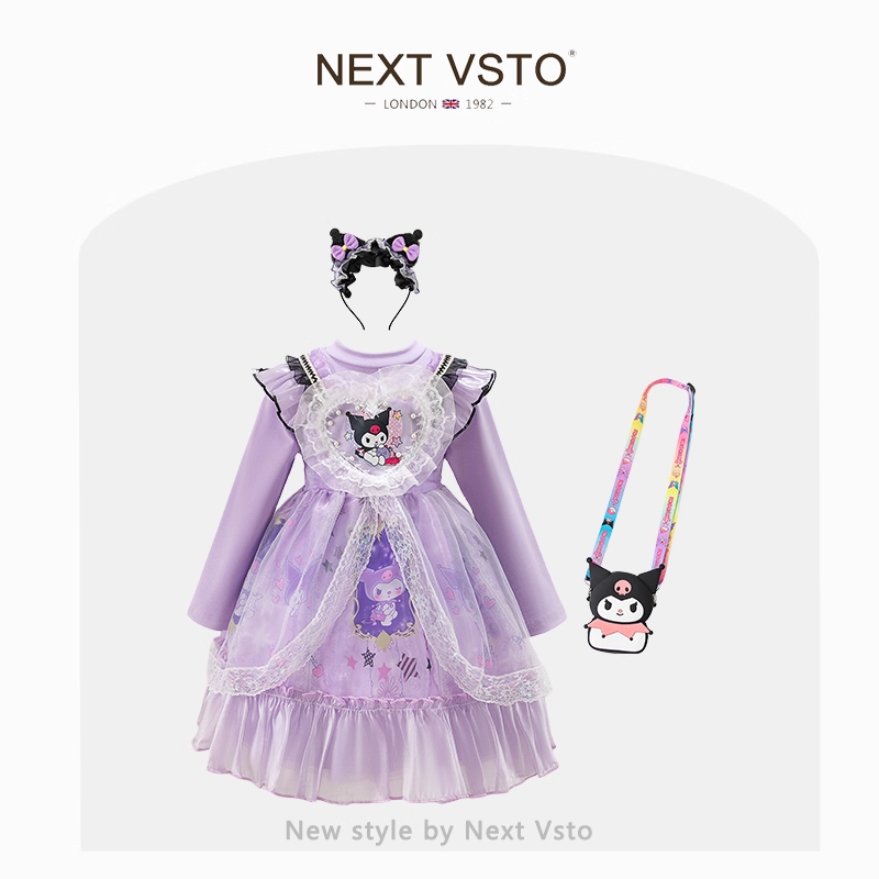 英国NEXT VSTO女童库洛米连衣裙春秋洋气小女孩洛丽塔蓬蓬公主裙