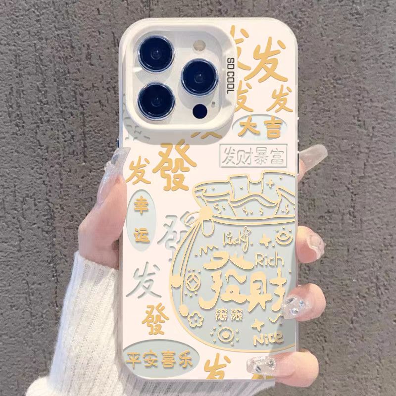 发财福袋适用于苹果17华为OPPO小米VIVO小众百搭创意手机防摔壳