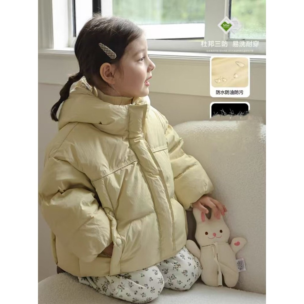 女童韩版时髦绒宝宝服冬装2025新款女童宽松保暖加厚衣外套