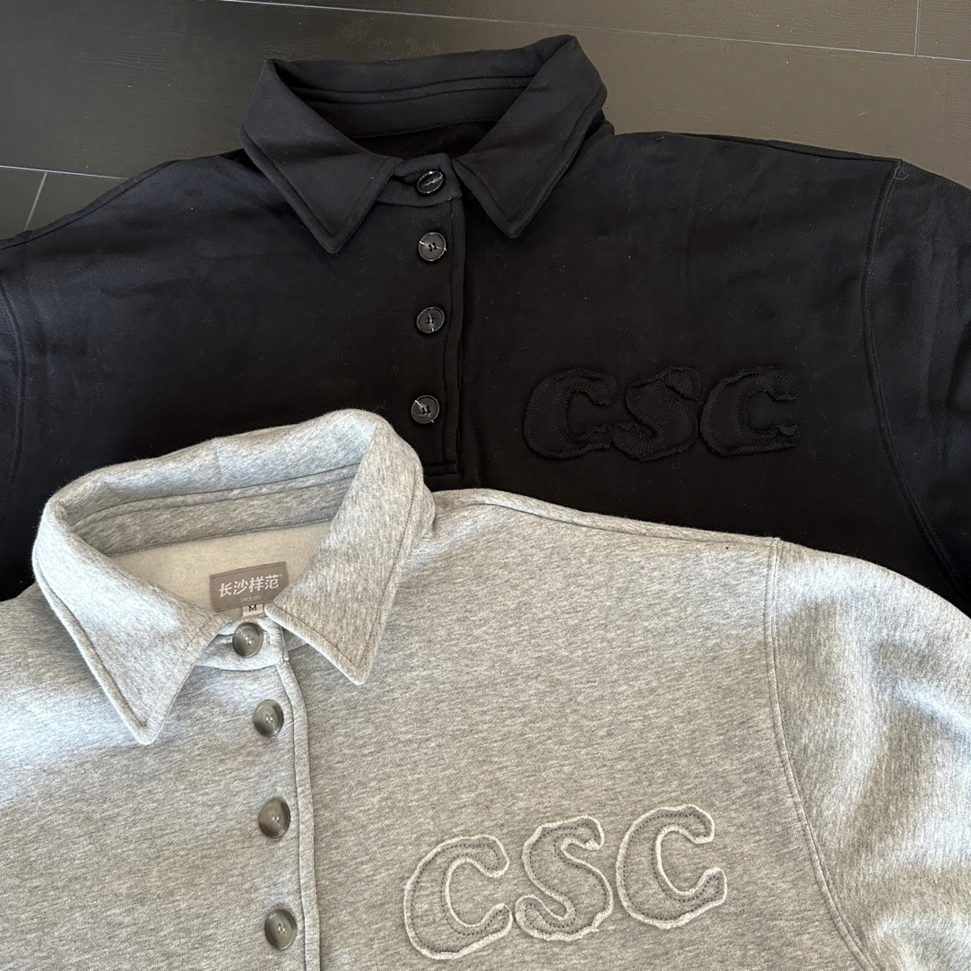 【复古风翻领】CSC翻领加绒卫衣美式情侣ins显瘦休闲百搭