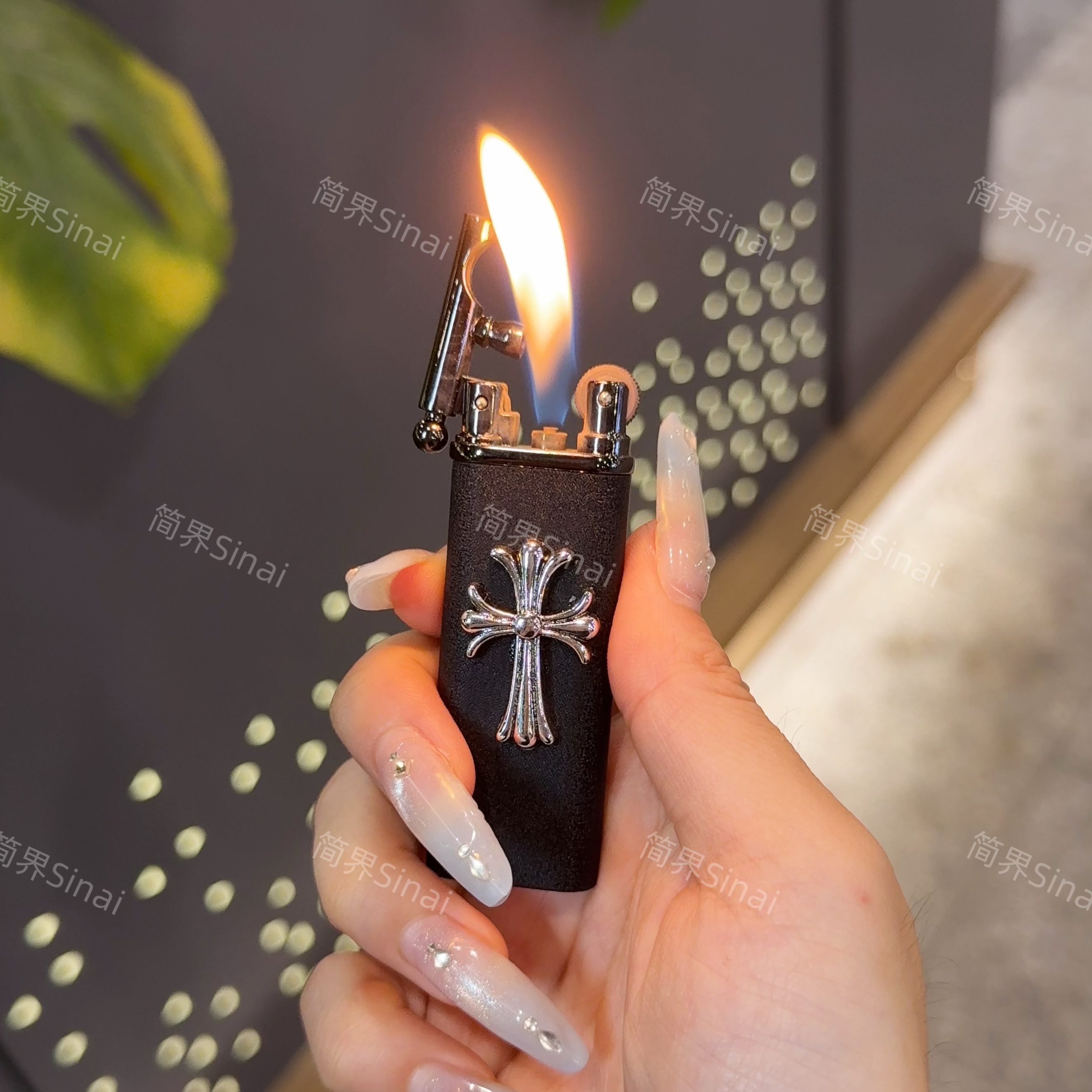 （简界原创正品）克罗明火砂轮打火机充气经典磨砂送男朋友礼物礼盒