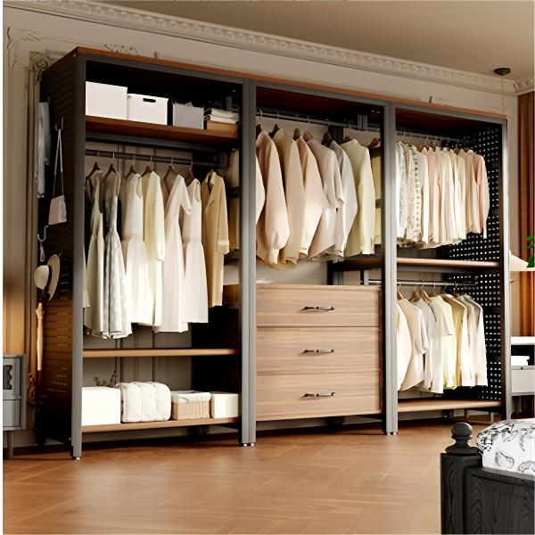 衣帽架落地式卧室衣帽间组装金属架子转角靠墙立式衣架子2025爆款