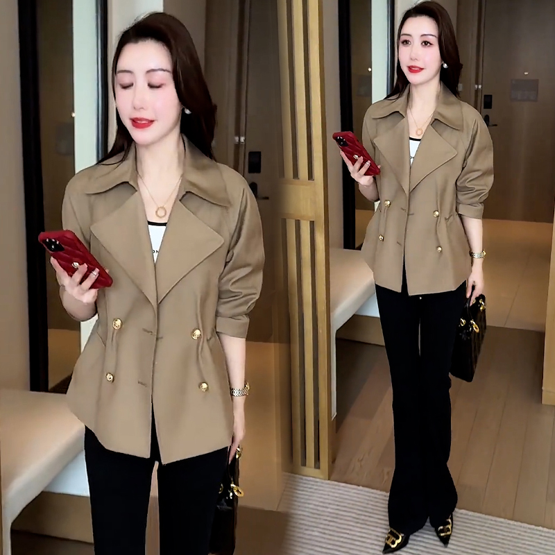 时尚法式风衣西装外套女2025春秋新款百搭休闲洋气显瘦小个子上衣
