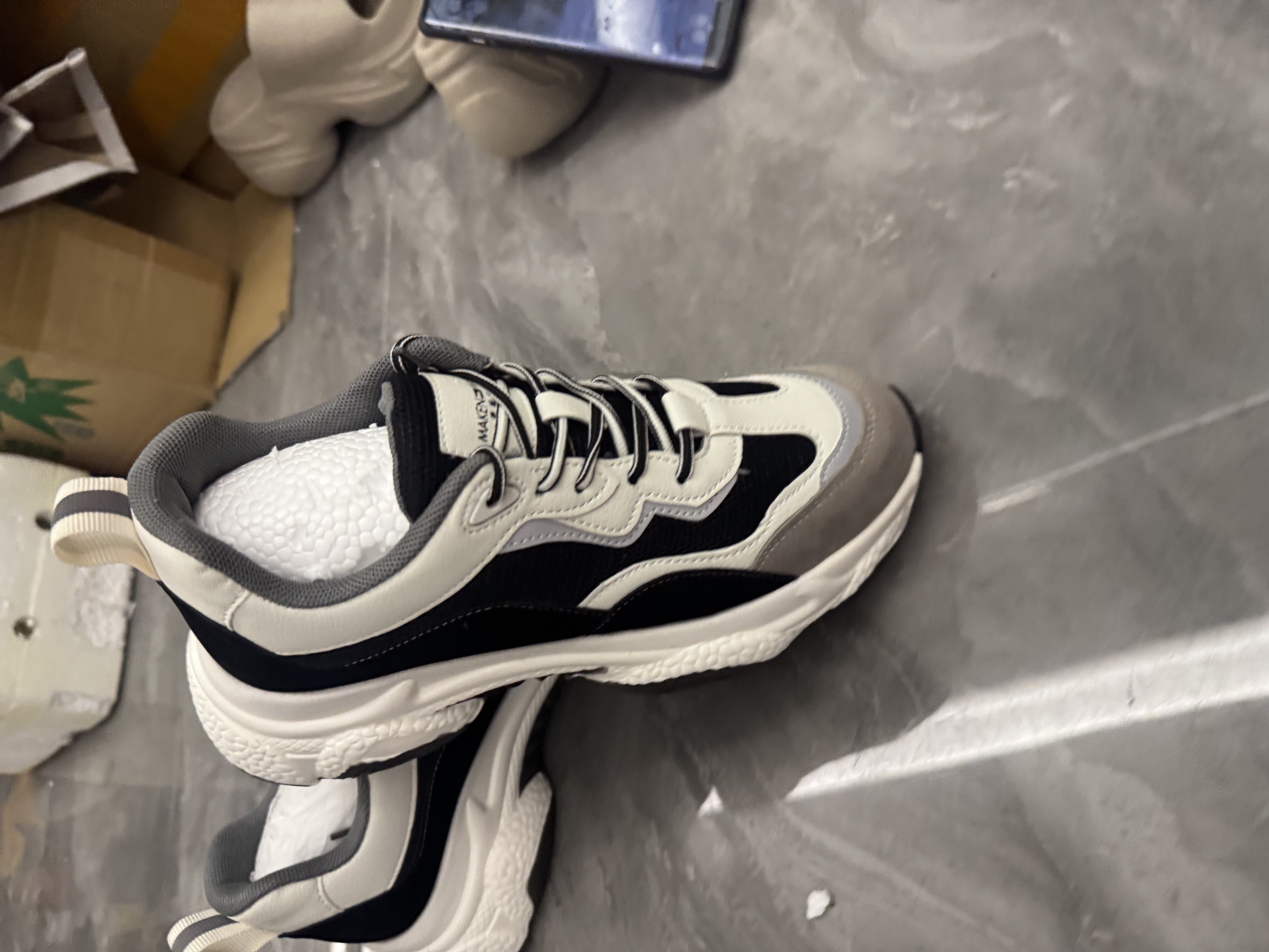 厚底老爹鞋女2025秋季新款拼接灰色小个子增高百搭运动鞋潮