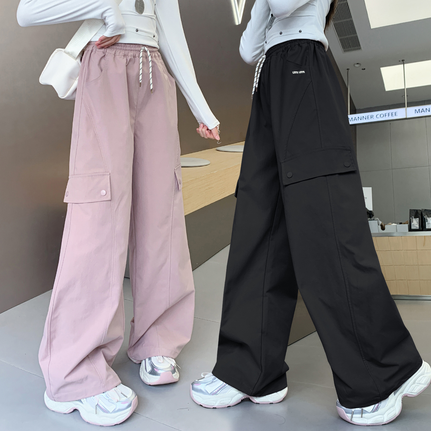 女童工装裤春秋款2025秋季新款6-15岁大童休闲裤儿童韩版纯棉裤子