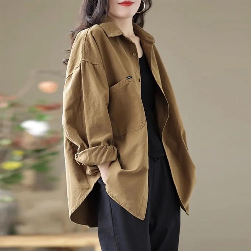 哥弟阿玛施正品2025春秋季新款女士长袖衬衫大码女装时尚洋气小个