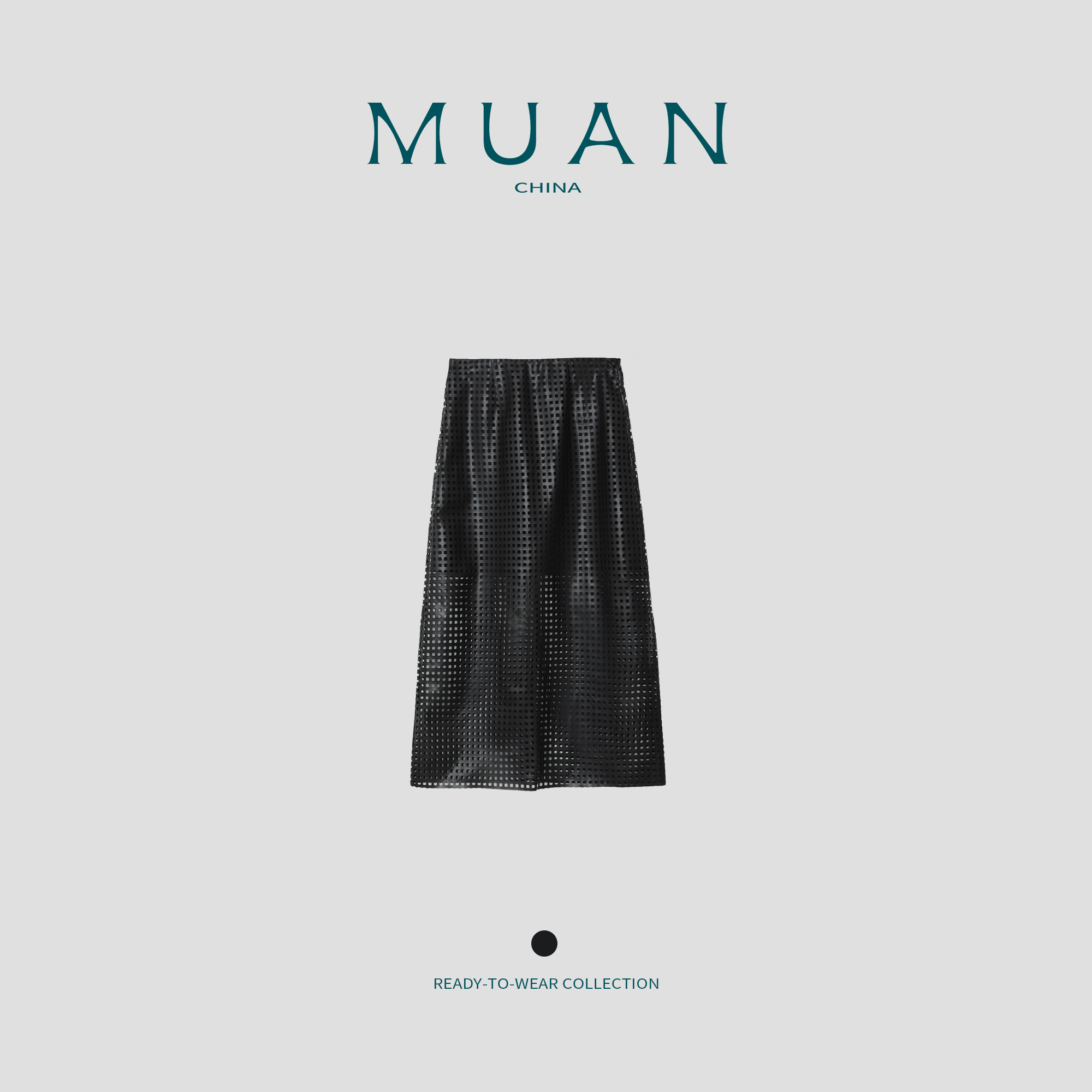 【网格秀场皮裙】MUAN定制高级格子皮裙宽松百搭简约女YJ-23882-1