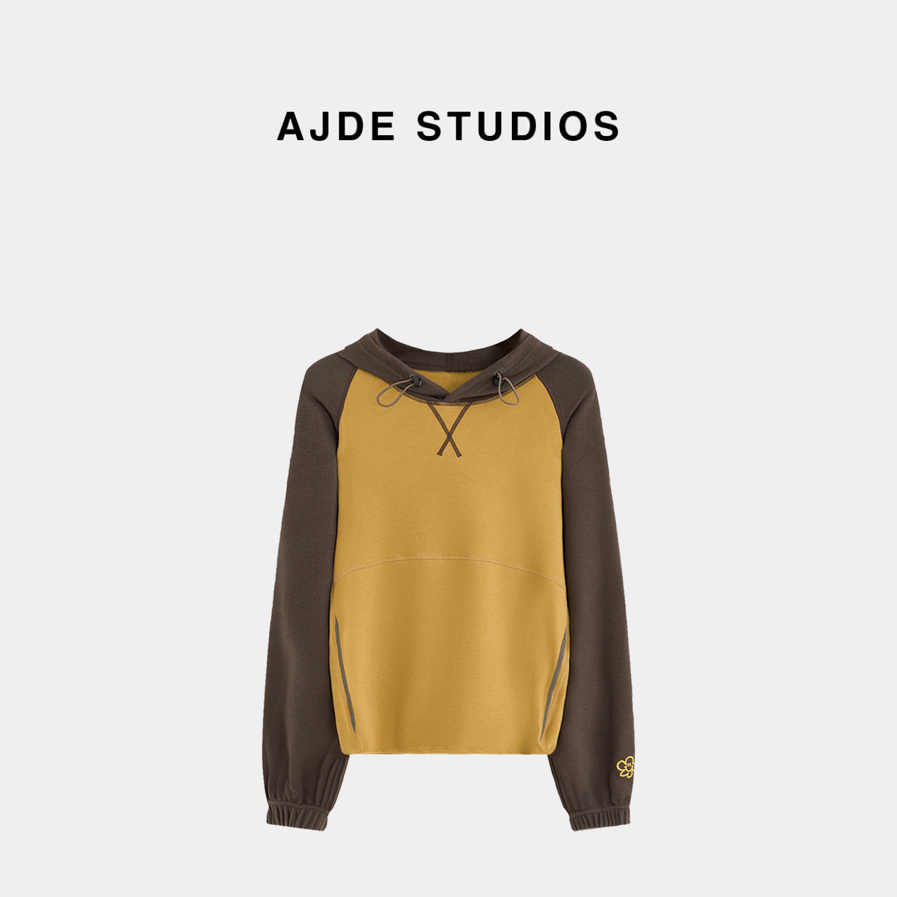 AJDE｜轻量磨毛撞色连帽长袖T秋冬穿搭04