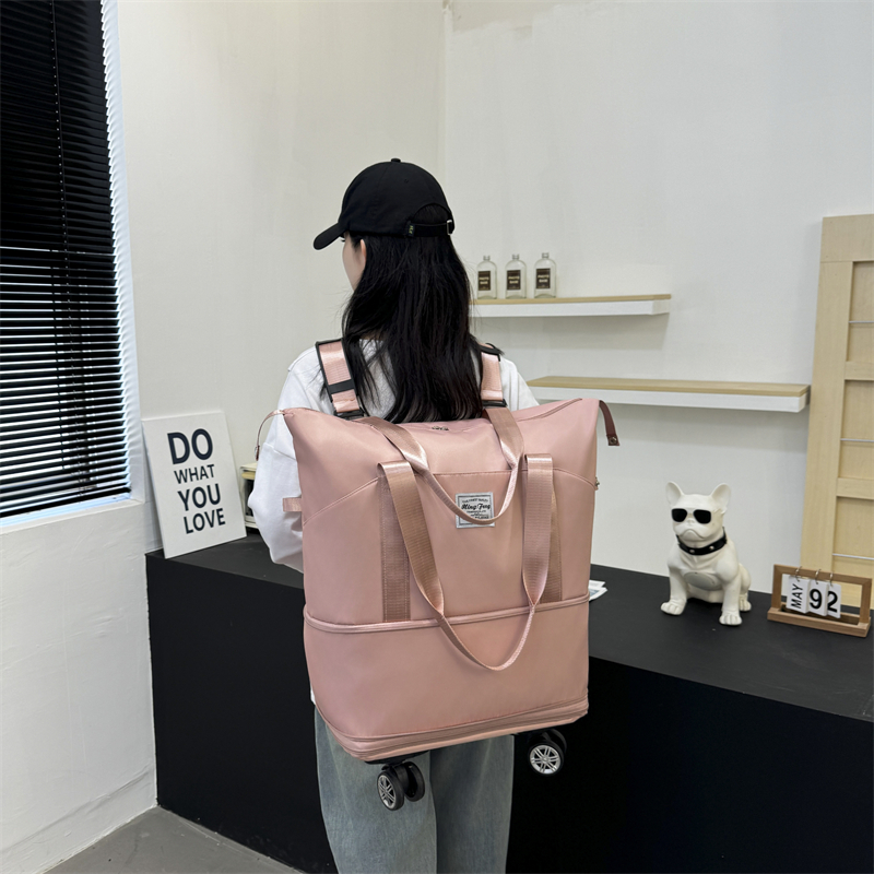 可双肩背万向轮旅行包扩展行李包大容量旅行袋干湿分行李袋多功能