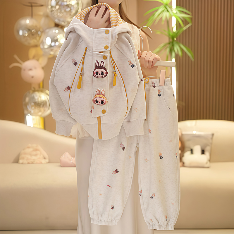 女童套装春秋季2025新款中大童布啦啦时尚休闲两件套女孩秋装外套