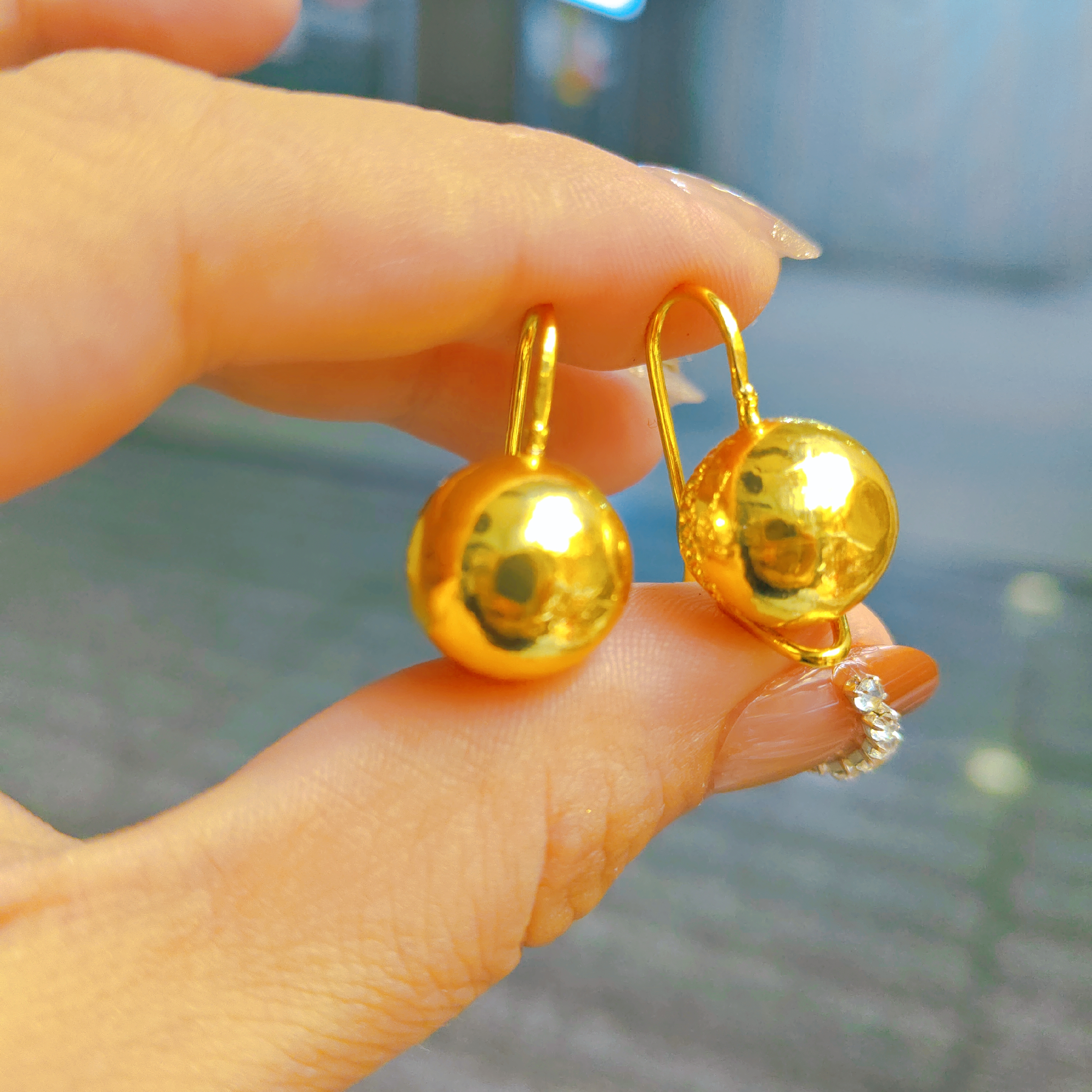 铜合金耳饰 铜合金耳饰 时尚民族风欧美风蓝色女款百搭精美耳环