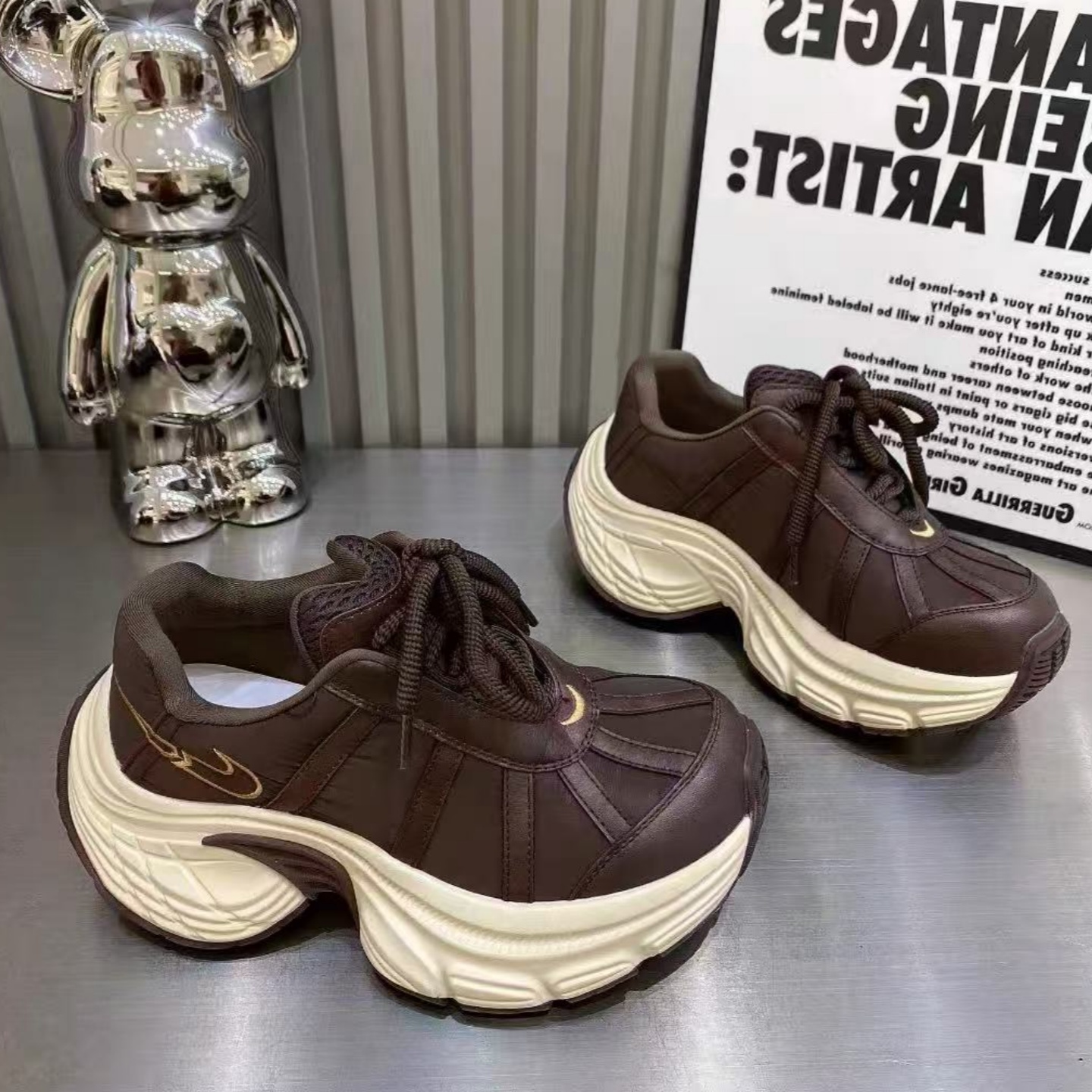 2025炸街老爹鞋女款黑色时尚轻奢厚底增高休闲鞋秋季爆款运动鞋