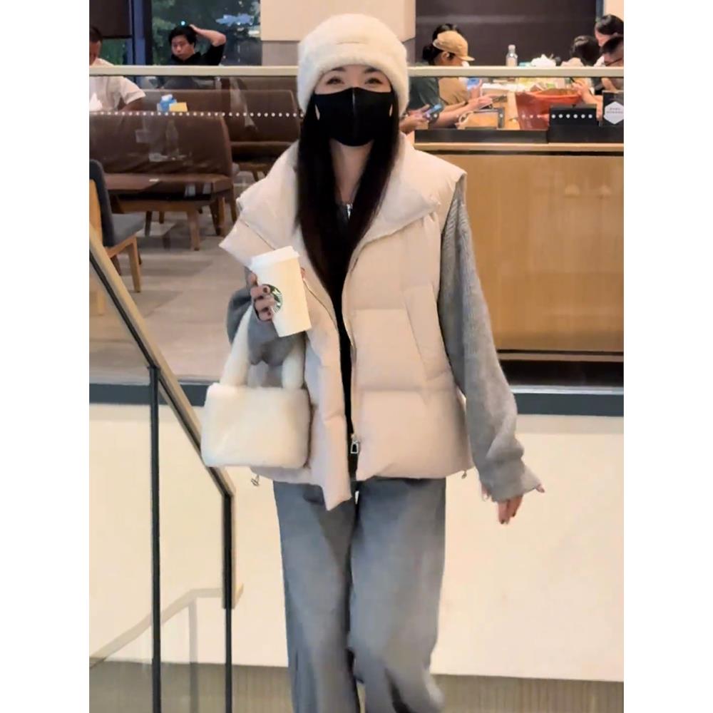 立领休闲棉马甲女2025秋冬季新款小个子加厚保暖无袖坎肩上衣