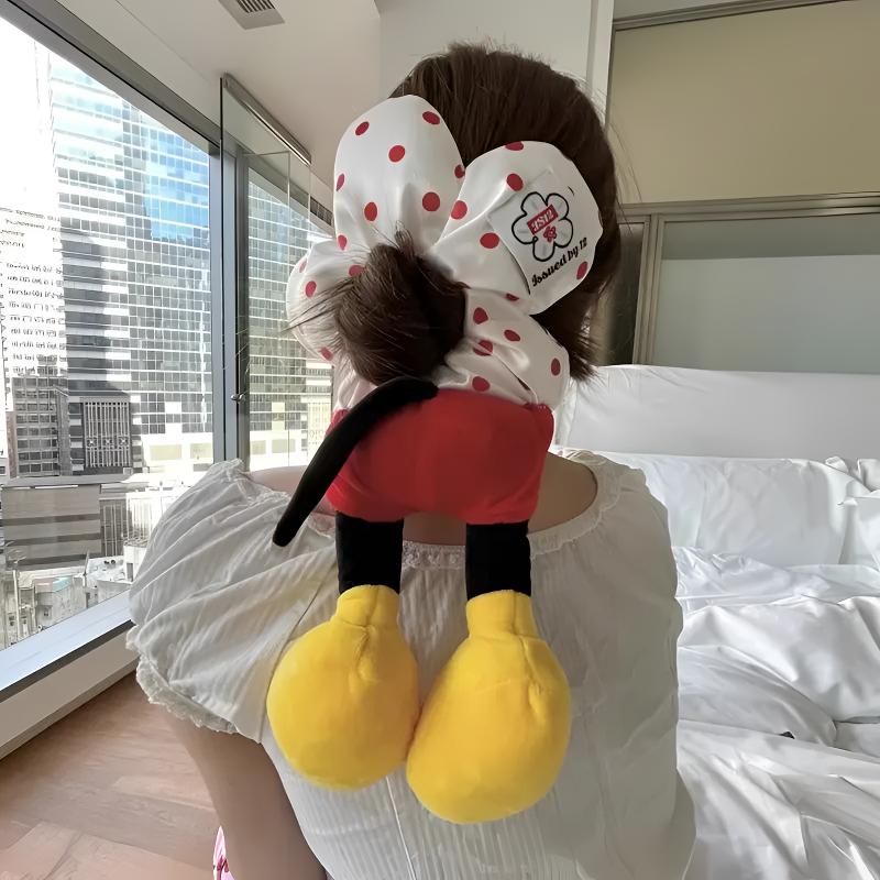 米奇花朵发圈女2025新款毛绒丸子头大肠圈公主落难扎头绳发卡发饰