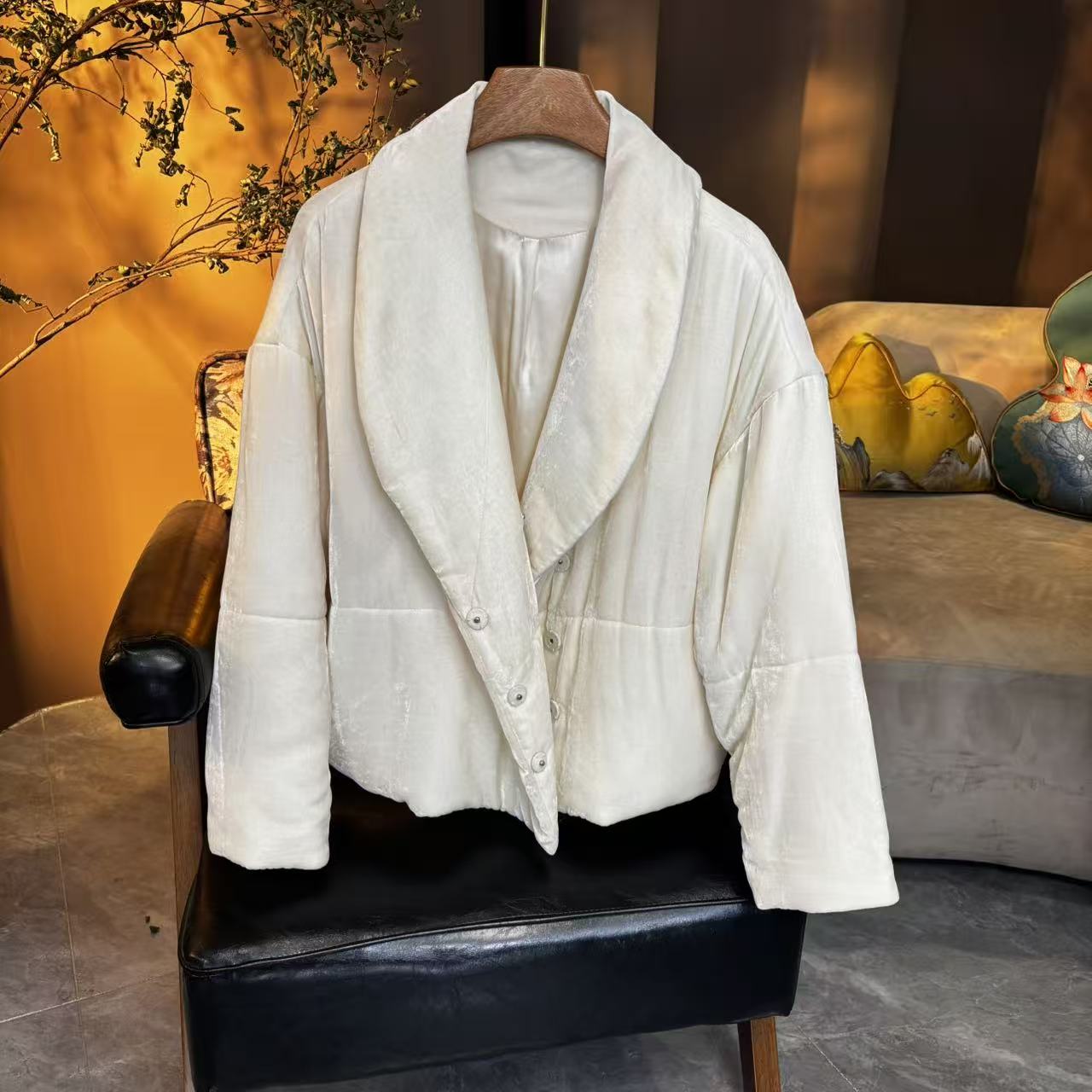 丝绒芒果领加薄棉上衣（二姐自留款）