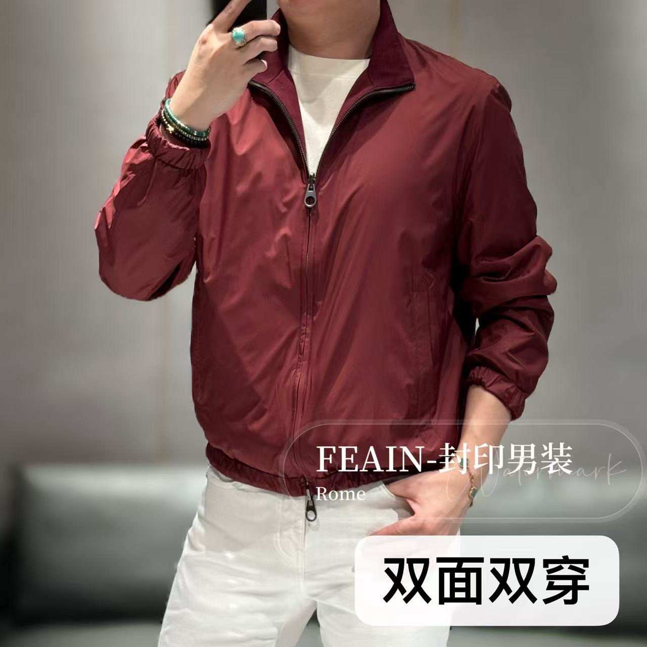 【双面双穿】新品L*P方向精工双面穿羊毛混纺立领夹克8582