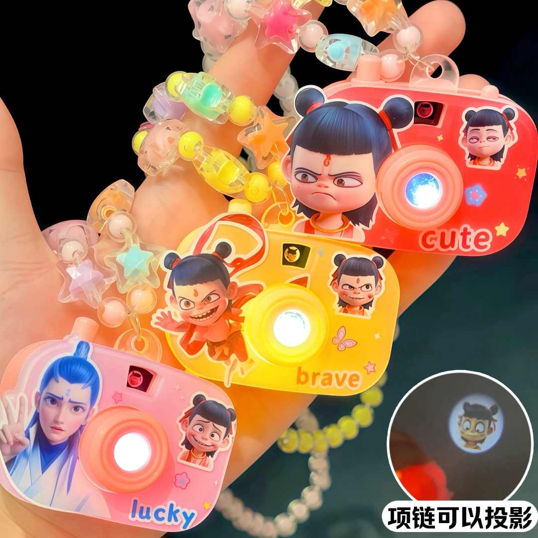 可爱儿童发光投影相机项链甜美项链女孩可爱宝宝饰品小公主礼物