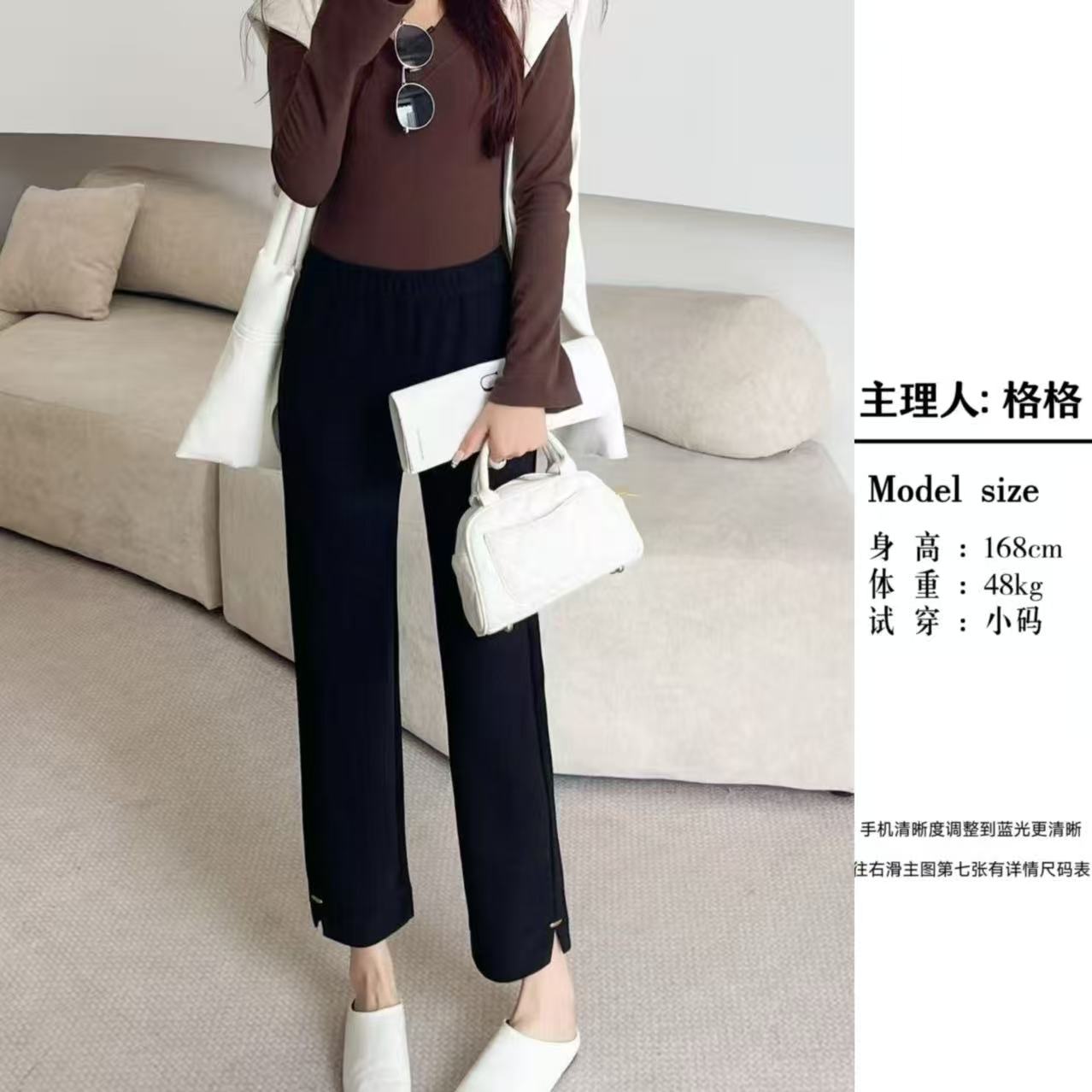 【格小姐】9152-3早秋季新款设计感简约显瘦通勤时尚百搭烟管裤女