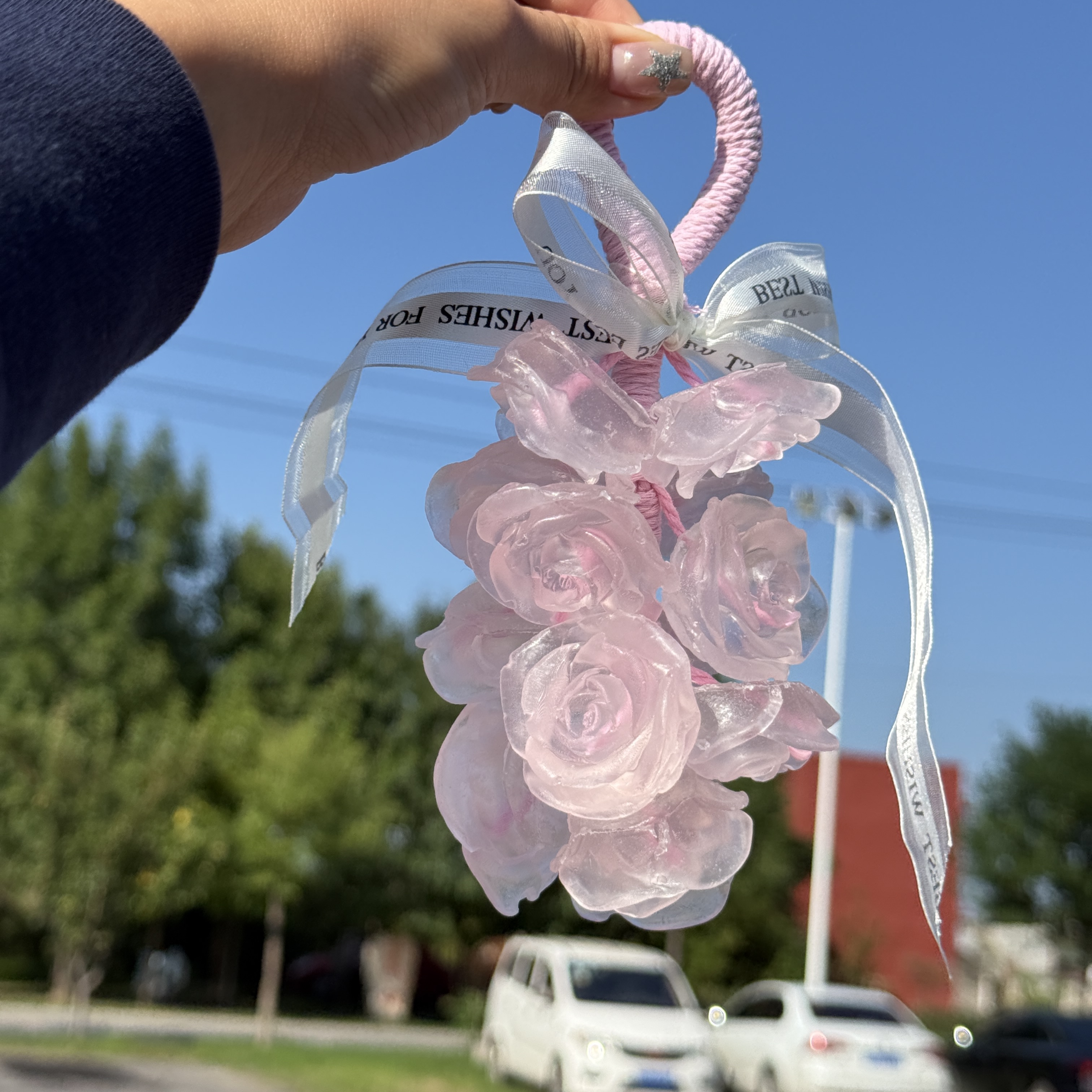 水晶粉色 水晶玫瑰花香熏皂可沐浴洗手伴手礼熏皂挂件送礼盒