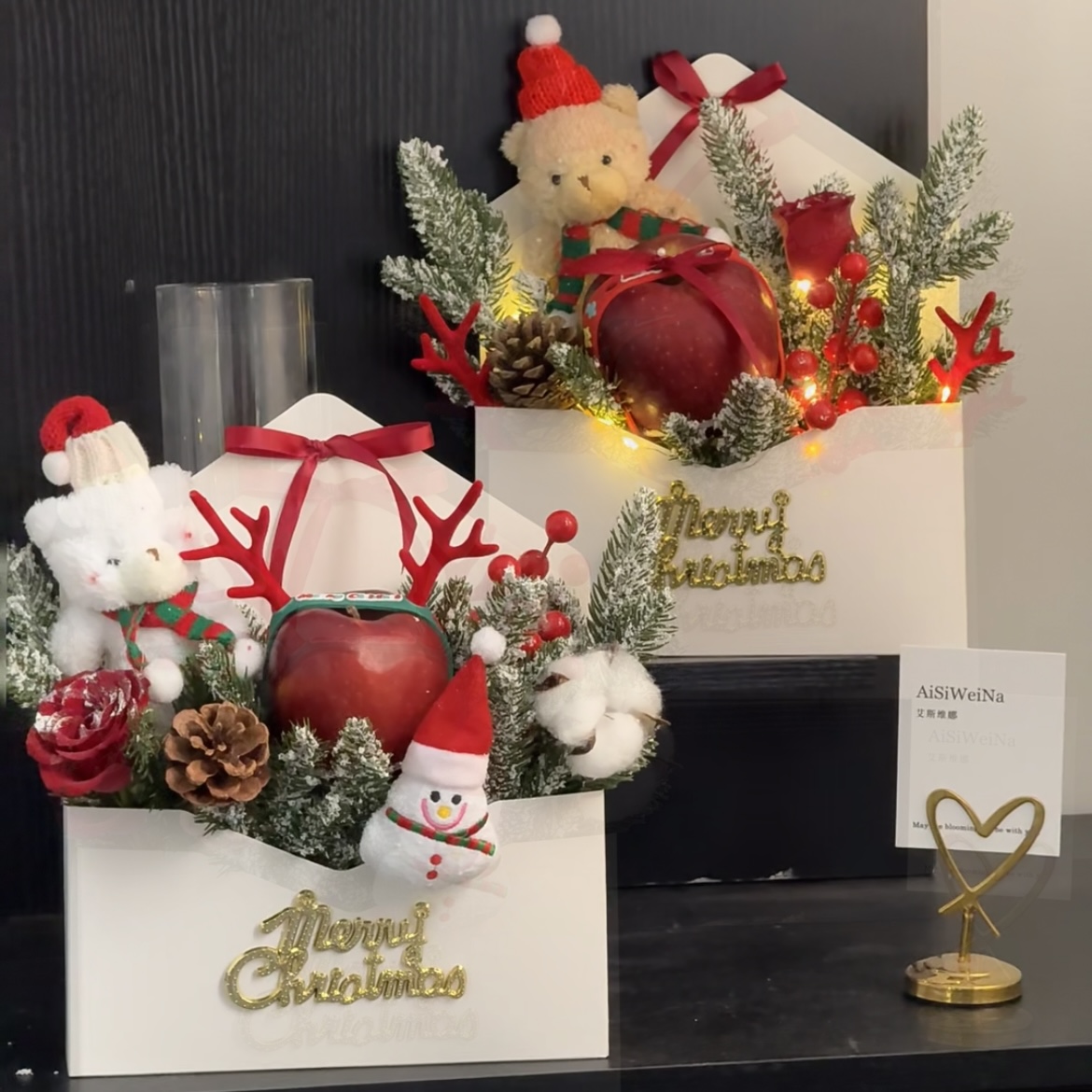 【花颜悦】暖冬来信 一体信封定型片花束 花束包装花艺包装花店用品