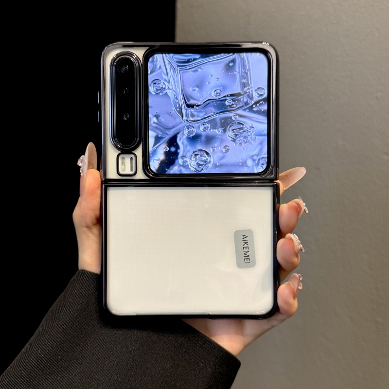 适用华为purax典藏版折叠屏手机壳pocket2高级感电镀边框简约透明