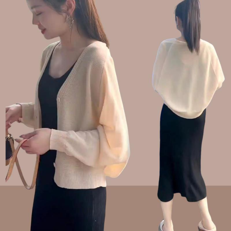 轻薄针织开衫女夏季2025新款韩版宽松小个子穿搭防晒罩衫时尚外套